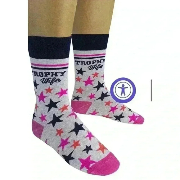 New Funatic - Trophy Wife Socks Funny Spouse Anniversary Marriage Her - Picture 1 of 5